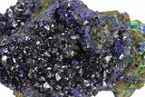 Sparkling Azurite Crystals with Malachite - Laos #170026-2